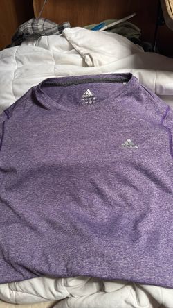 Adidas M Purple Space Dye Heather Performance Running Workout Shirt
