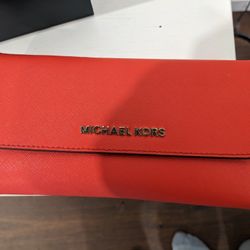 Michael Kors Red Large Jet Set Wallet