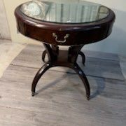 Antique Side Table With Glass 