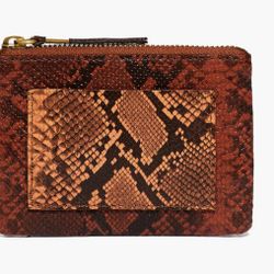 Madewell The Leather Pocket Pouch Wallet: Colorblock Snake Embossed Edition