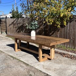 Custom Built Dining Table Solid wood Farmhouse Set Modern Rustic Bench Country Oval Round Counter Breakfast Height  Farm House 