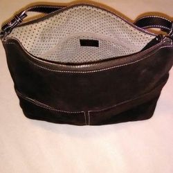 Kate Spade purse Handbag Brown Suede Leather Pocketbook Bag Made in ITALY Luxury Designer Italian Leather Tote