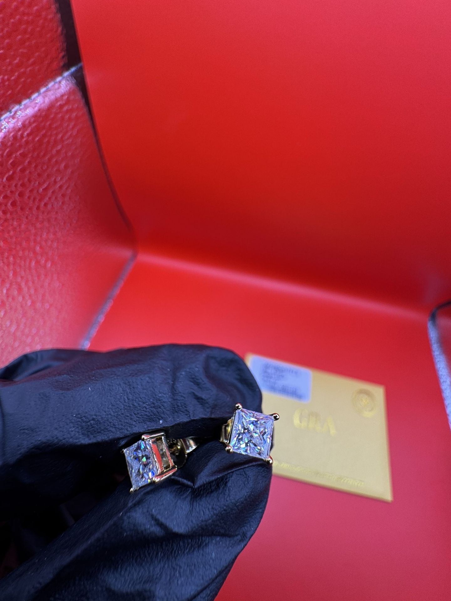 S925 Sterling Silver Moissanite Earrings 14k Gold Plated VVS1 D Color 1.0ct VVS1