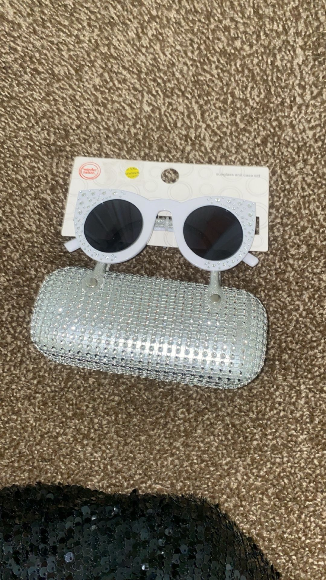 Wonder Nation Girls' Sunglasses and Rhinestone Case Set, 2-Piece