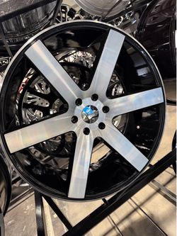 24s black machine Wheels tires new 6lug Chevy