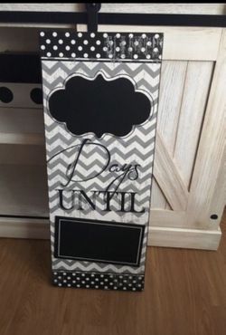 Chalkboard count down for baby shower bridal shower wedding