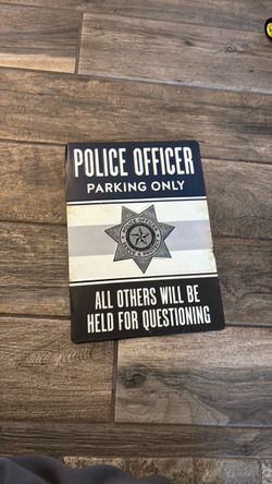 Police Officer Parking Only Metal Sign