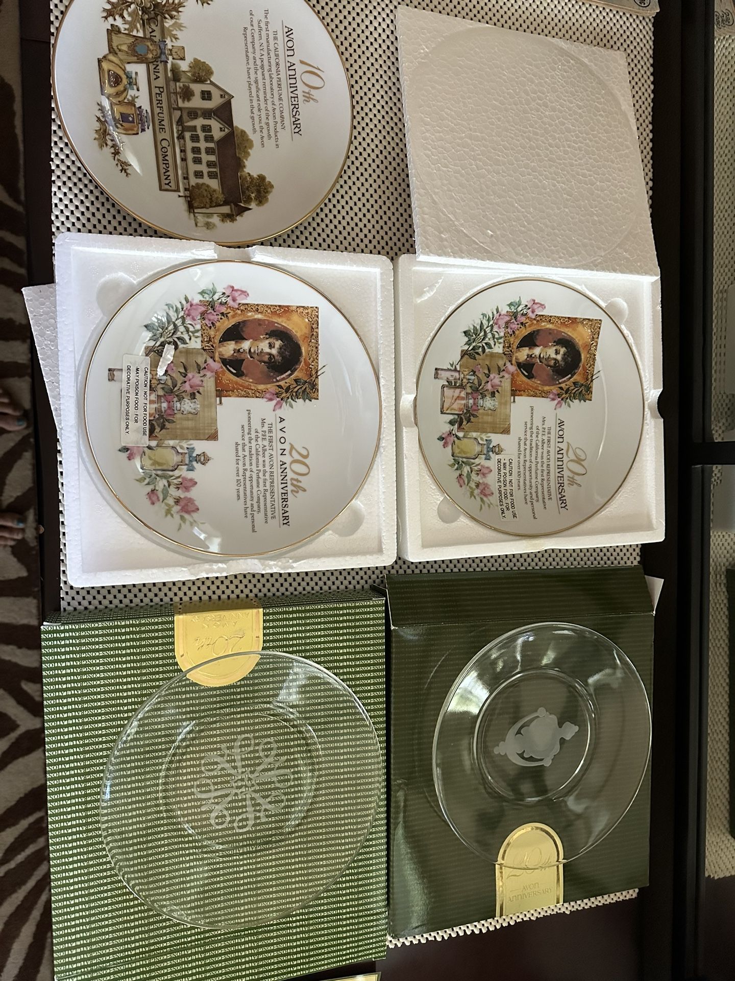 Avon Collection Plates & Perfume 