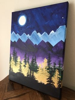Moon Painting; Hand-painted 11”x14”