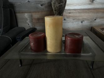Three Candle Stand With Candles