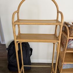 Rattan Over the Toilet Storage Organizing Shelf