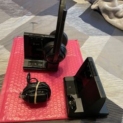 Poly Headset Comes With Headset And 2 Base Charging Units And Power Adapter