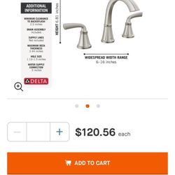 Delta Geist Spotshield Brushed Nickel Widespread 2-Handle WaterSense Bathroom
