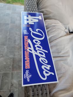 LA Dodgers Back 2 Back World Series Champions Metal Plate Sticker