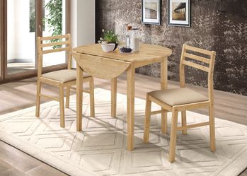 3-Piece Dining Set With Drop Leaf Natural And Tan ONLY $199! Lowest Prices!