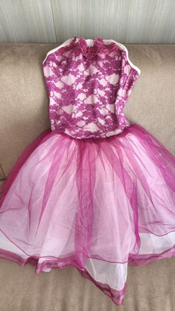 Burgundy & Pink Ballet Dress Child L, Like-new 