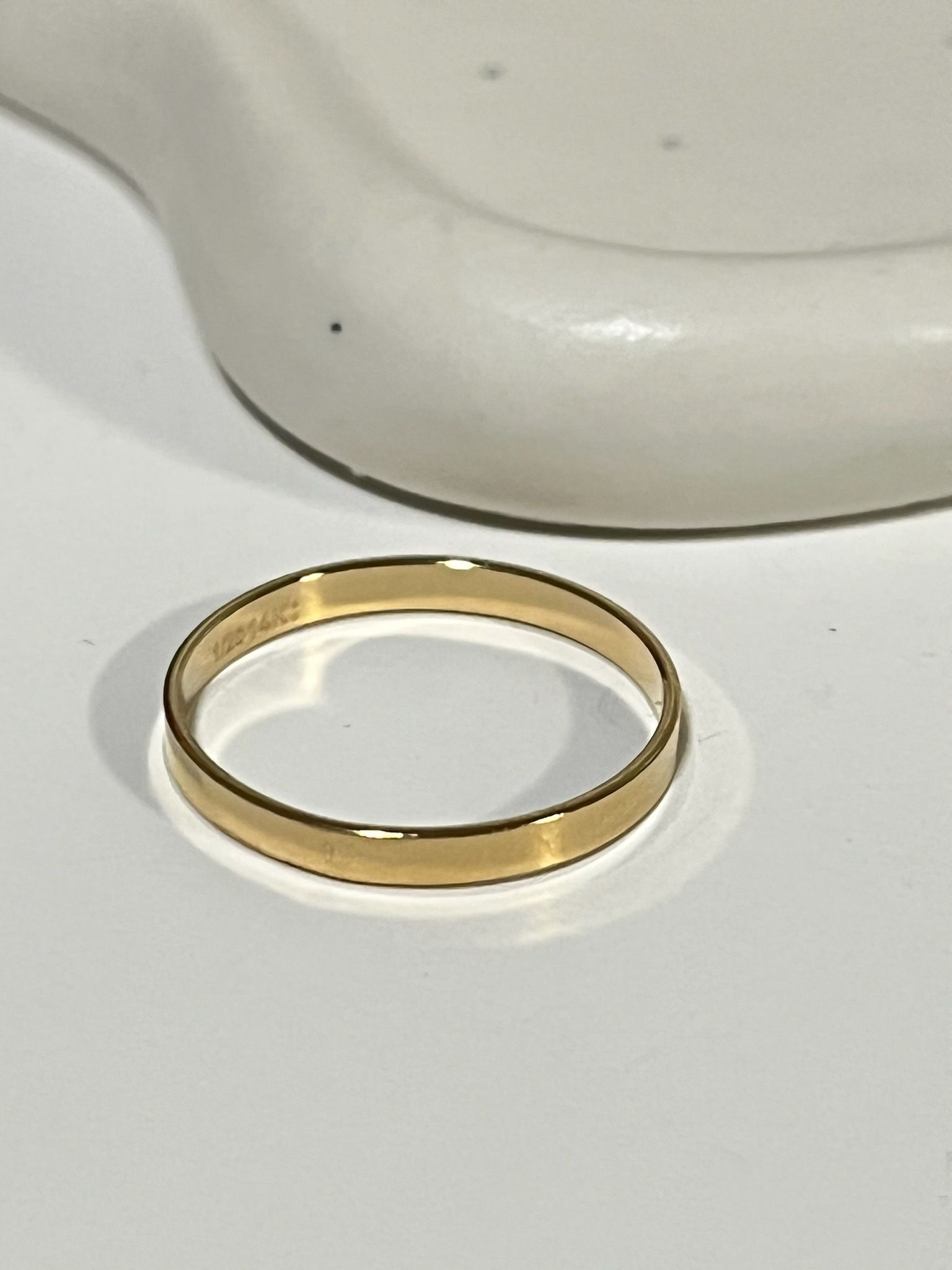 14K Gold Filled Vintage Shiny Classic Rings Women Minimalist Band Ring Unique