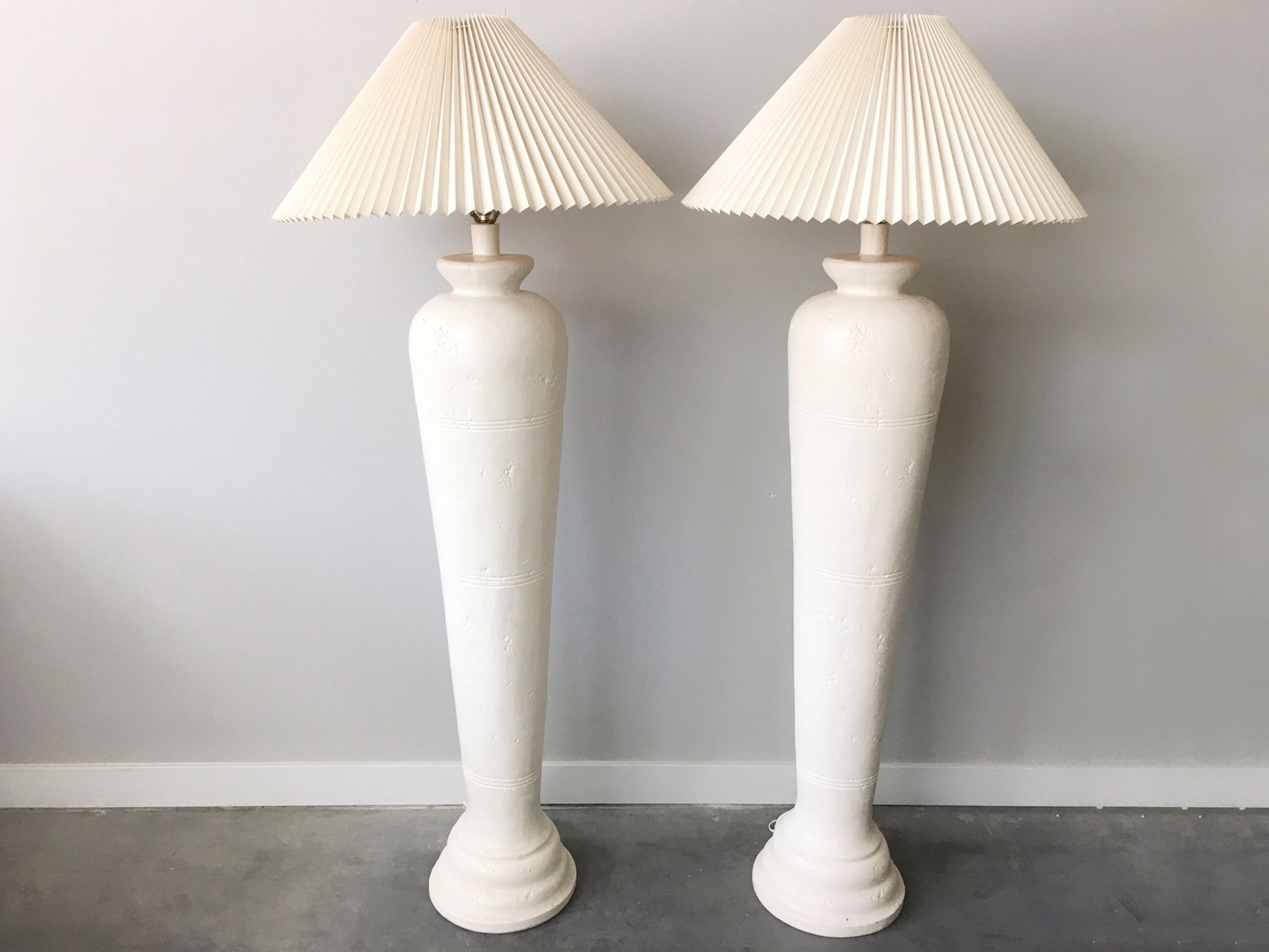 pair of vintage plaster column floor lamps.