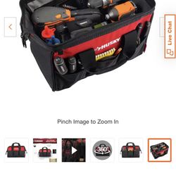 Red Husky 15” Zippered 5 Pocket Tool Bag