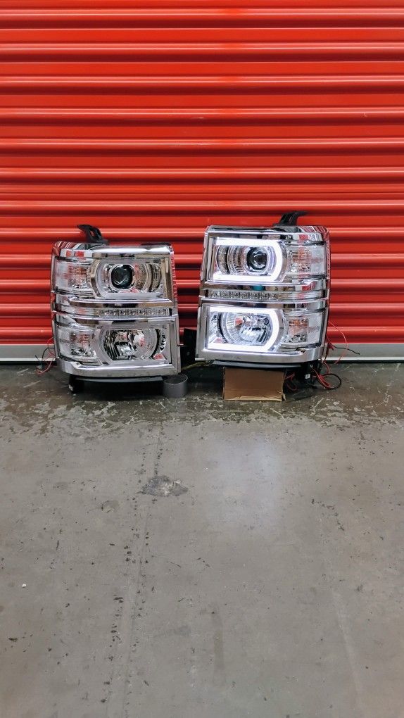 LED Headlights and Projector for 2014-2015 Chevy Silverado 1500