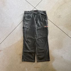 Polo Jeans Co Ralph Lauren Cargo Pants Mens 36x32 Gray Baggy Y2K Utility Vintage