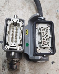 Harting Industrial Plug And Receptacle Han10-E-M and Han 10-E-F