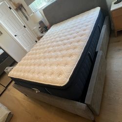 West Elm Andes Storage Bed Frame, Pewter