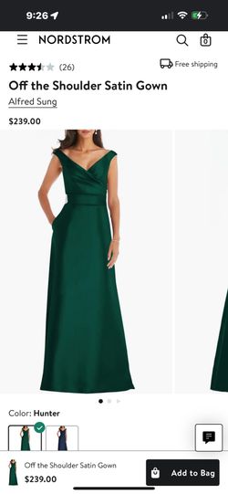 Alfred Sung Womens Size 4 Satin Off-The-Shoulder Maxi Evening Dress Gown  NEW NWT for Sale in Jacksonville, FL - OfferUp