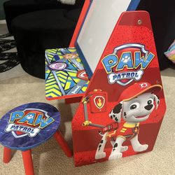 PAW Patrol Deluxe Kids Art Table, Easel, Desk, Stool & Toy Organizer by Delta 