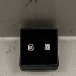 0.32CT Moissanite Halo Stud Earrings – 5X White Gold Plated on .925 Sterling Silver | $65 OBO