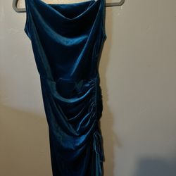 Blue Velvet Dress