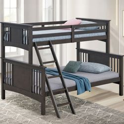 Brand New Grey Twin Over Full Bunk Bed 
