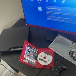 PlayStation 3 Slim 120GB Console + 1 Controller + Skate 3 & Black Ops