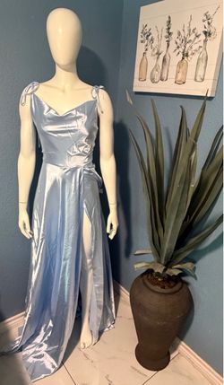 SATIN FORMAL DRESS:  BLUE SIZE XL