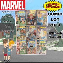 (NEW) Marvel Humor MTV Beavis & Butthead Comics Lot of 9 $20 each or $180 for all (PERFECT GIFT FOR ANY BEAVIS & BUTTHEAD FAN)