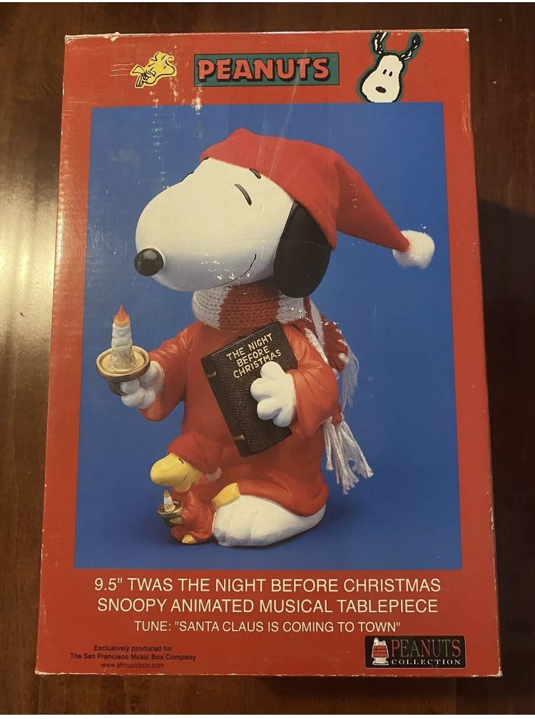 Peanuts Collection Snoopy Santa Claus Animated Musical Tablepiece Christmas