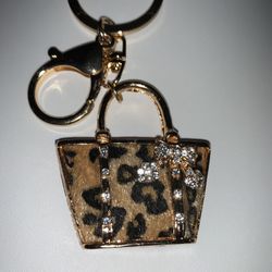 NWT Fur & Rhinestone Bag Charm/Keychain
