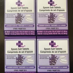 Thera Plus Epsom Salt Tablets Lavender Scented (4 Boxes/24 Tablets )  EXP 3/2024