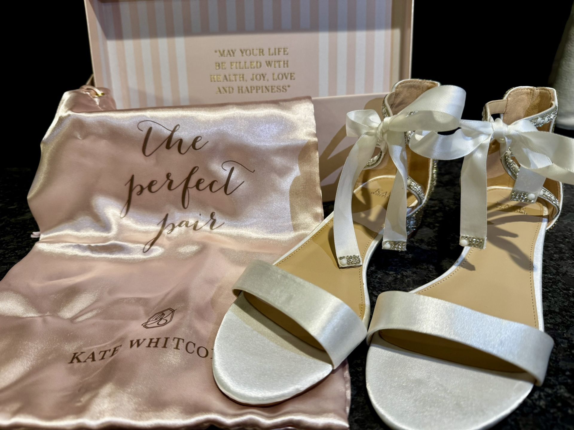 Kate Whitcomb Wedding Shoes Block Heel and Bow