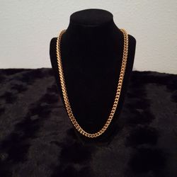 Yellow Gold Ion Plated Stainless Steel Box Necklace 