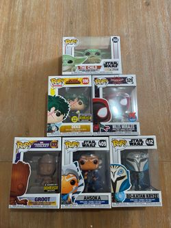 Funko Pop Lot of 6 Star Wars Marvel Anime (NEVER OPENED) Give me an offer