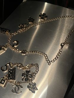 Co Co Chanel Charm Bracelet And Necklace Set