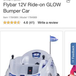 Ride On Glow Bumper Car, Flybar, 12V Rechargeable