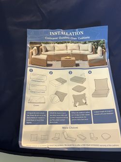 Comcover Outdoor Patio Cushion Covers – Brand New (42 x 18 inches)