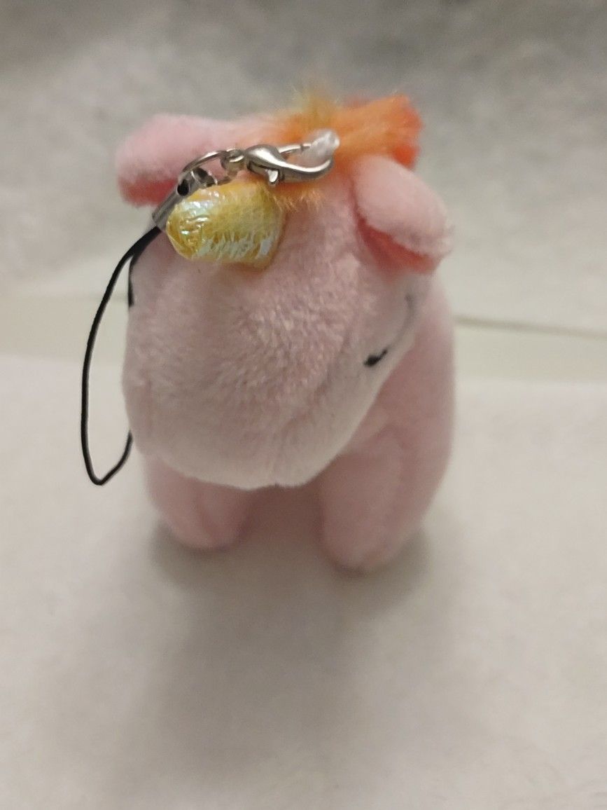 So Cute Pink Unicorn Plush Key Chain Toy