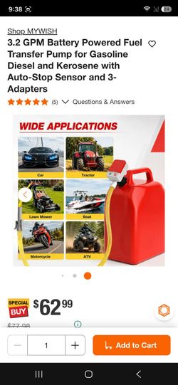3.2 GPM Battery Powered Fuel Transfer Pump