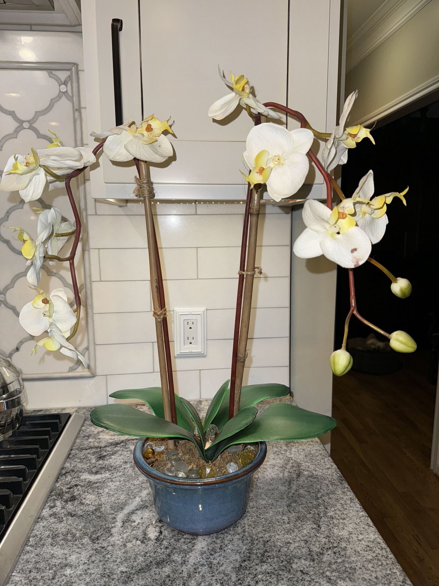 Ceramic Pot Faux Orchid