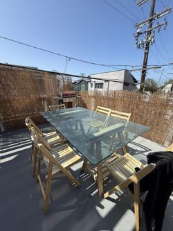 7 Folding Wood Chairs