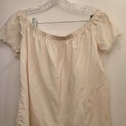 Cream Color Off Shoulder Blouse Medium