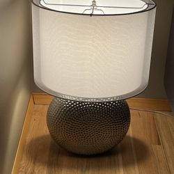 beautiful set contemporary silver hammered table lamps 